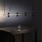 Minimalist Chandelier Black Travertine Copper Design 6