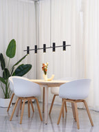 Minimalist Chandelier Black Travertine Copper Design 8