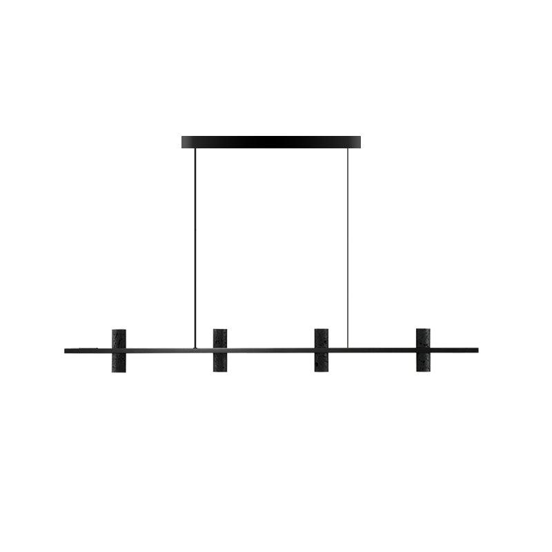 Minimalist Chandelier Black Travertine Copper Design 9