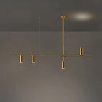 Minimalist Chandelier Metal Adjustable Height Black Gold 0