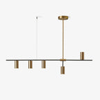 Minimalist Chandelier Metal Adjustable Height Black Gold 1