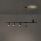 Minimalist Chandelier Metal Adjustable Height Black Gold 11