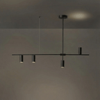 Minimalist Chandelier Metal Adjustable Height Black Gold 13