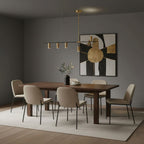 Minimalist Chandelier Metal Adjustable Height Black Gold 6
