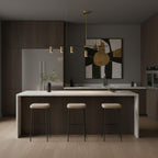Minimalist Chandelier Metal Adjustable Height Black Gold 7