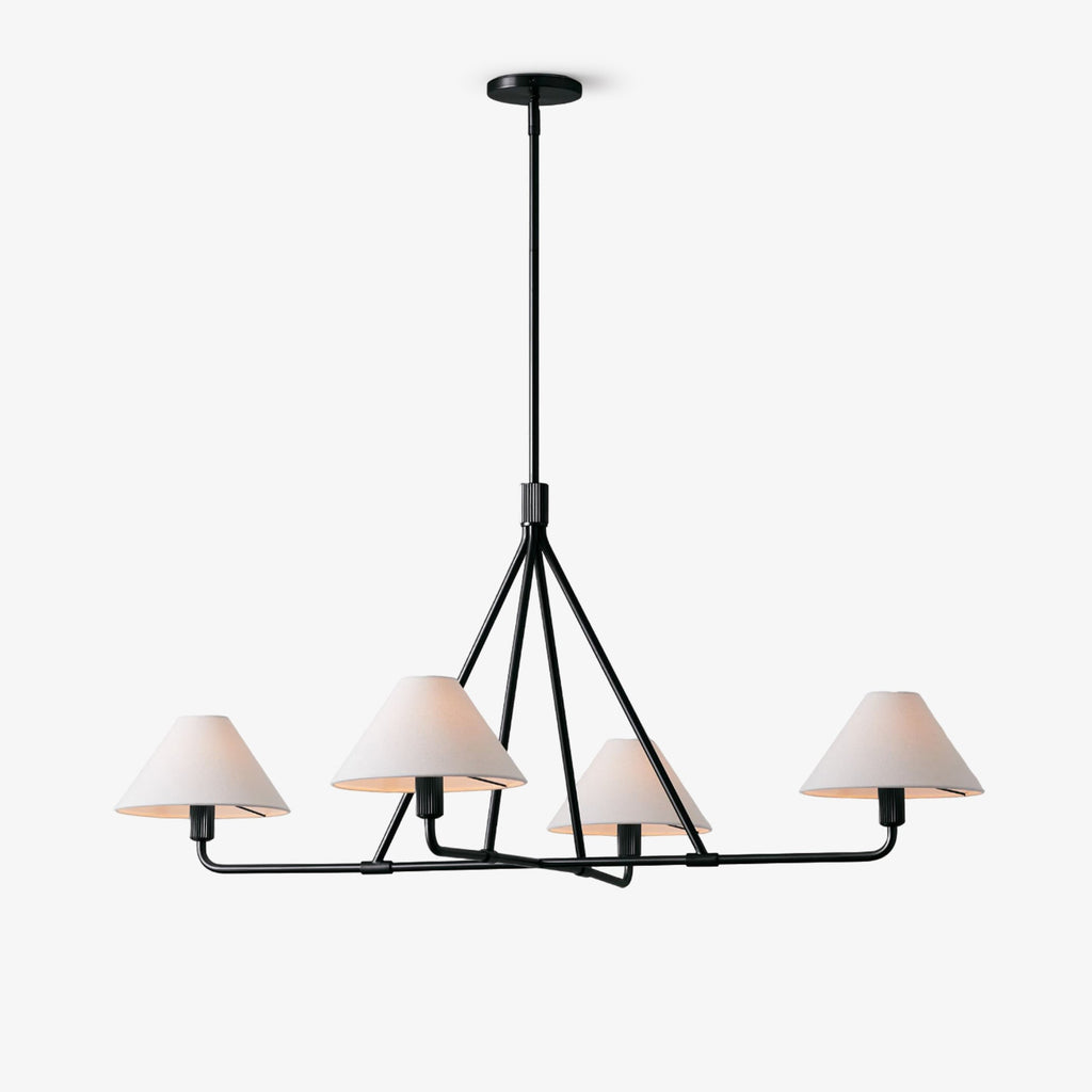 Minimalist Chandelier Metal Brass Adjustable Height 1