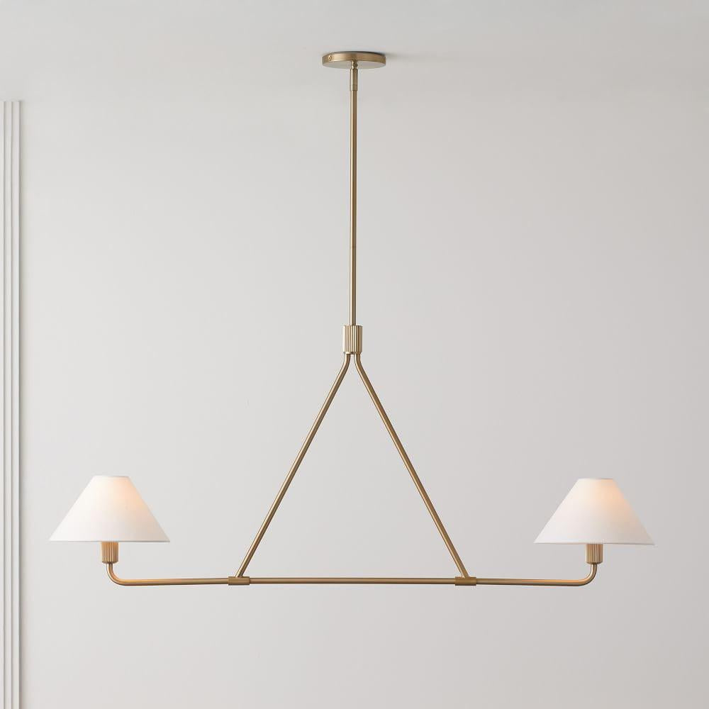 Minimalist Chandelier Metal Brass Adjustable Height 10