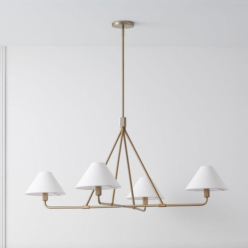 Minimalist Chandelier Metal Brass Adjustable Height 11