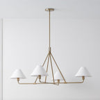 Minimalist Chandelier Metal Brass Adjustable Height 11