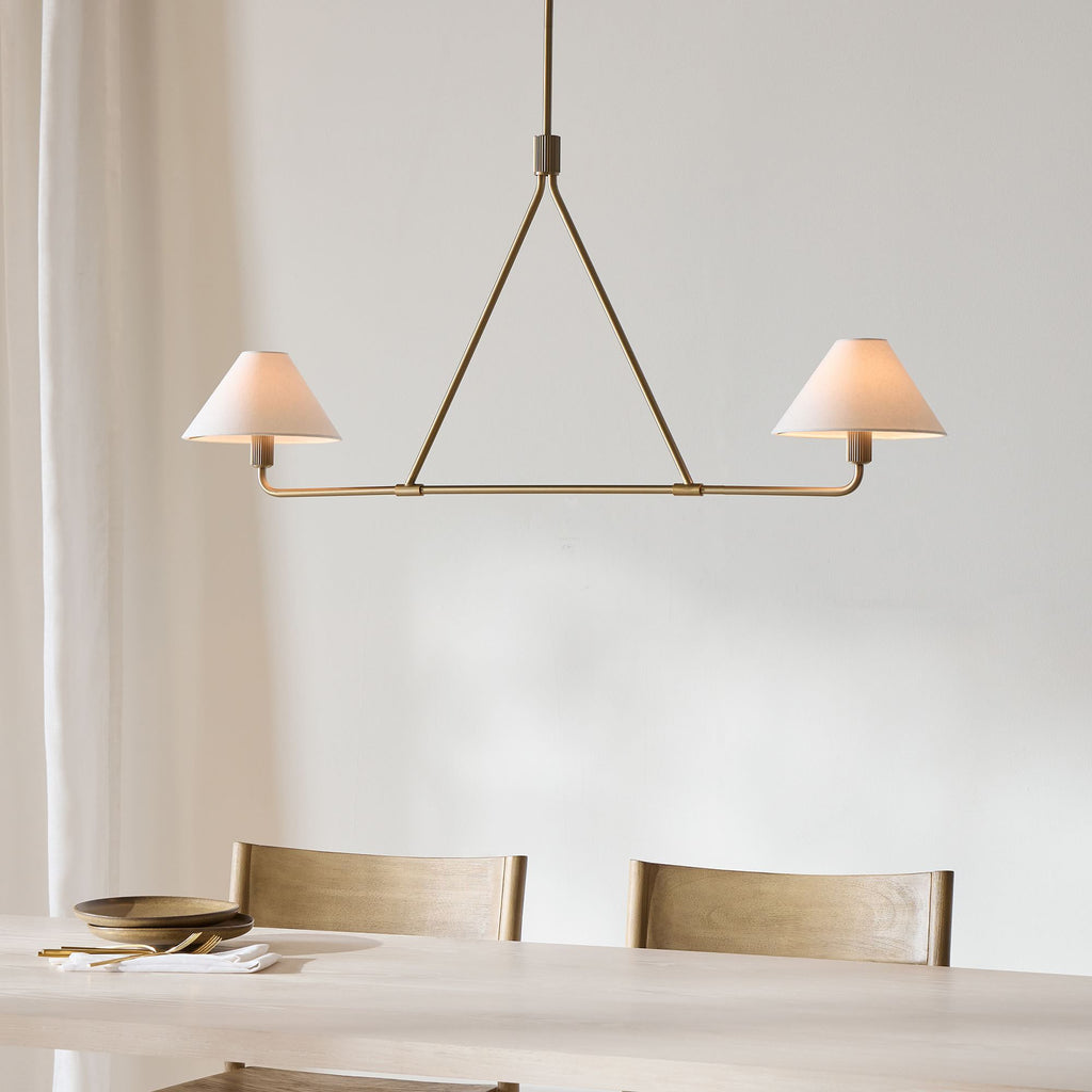 Minimalist Chandelier Metal Brass Adjustable Height 3