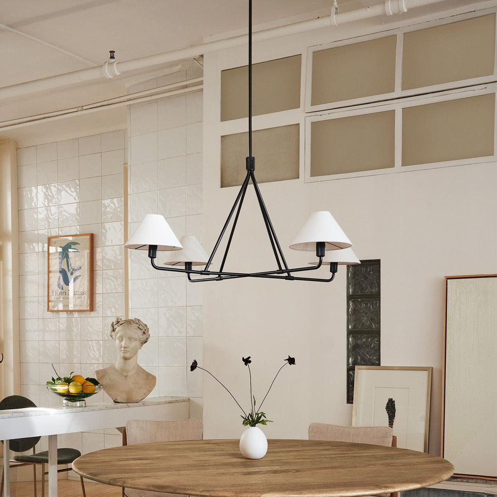 Minimalist Chandelier Metal Brass Adjustable Height 4