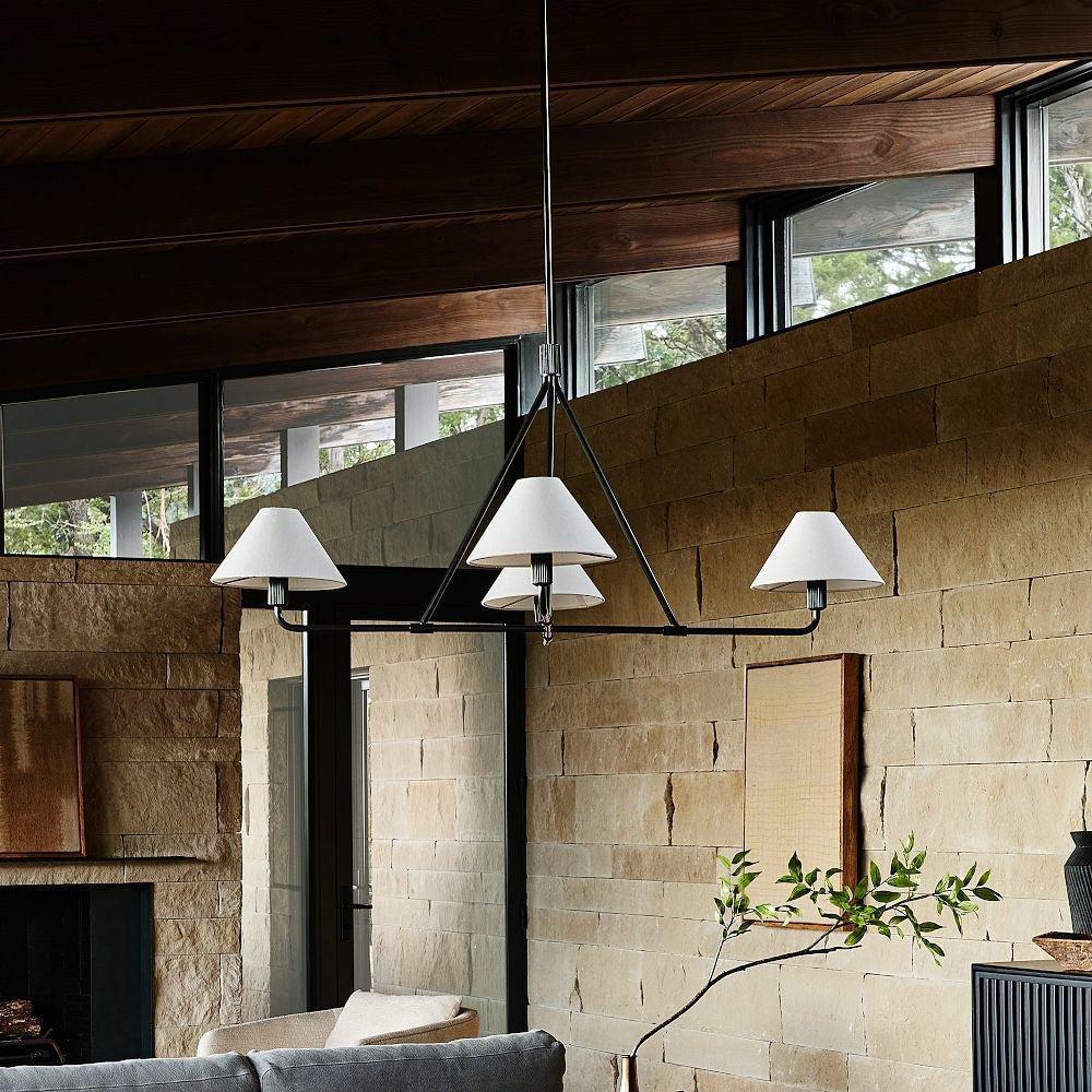 Minimalist Chandelier Metal Brass Adjustable Height 5
