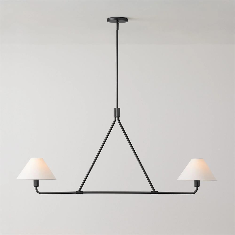 Minimalist Chandelier Metal Brass Adjustable Height 9