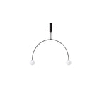 Minimalist Chandelier Patinated Brass Opaline Glass Adjustable 0