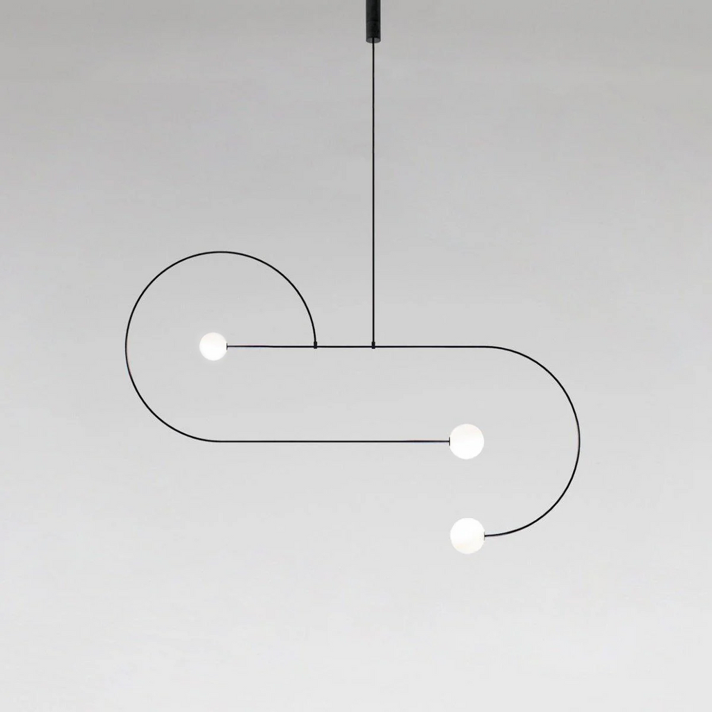 Minimalist Chandelier Patinated Brass Opaline Glass Adjustable 10