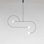 Minimalist Chandelier Patinated Brass Opaline Glass Adjustable 10