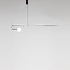 Minimalist Chandelier Patinated Brass Opaline Glass Adjustable 12