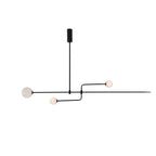 Minimalist Chandelier Patinated Brass Opaline Glass Adjustable 16