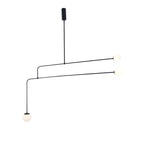 Minimalist Chandelier Patinated Brass Opaline Glass Adjustable 17