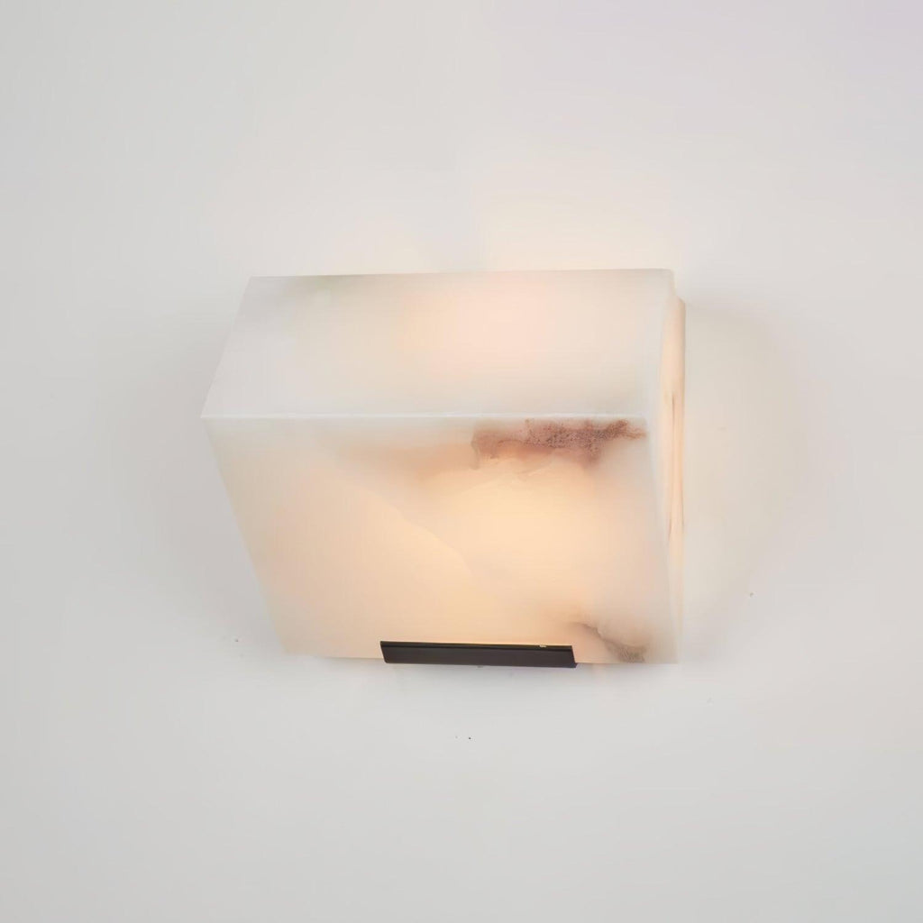Minimalist Dimmable LED Wall Sconce White Alabaster Finish 0