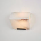 Minimalist Dimmable LED Wall Sconce White Alabaster Finish 0