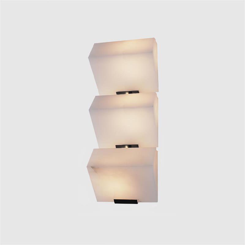 Minimalist Dimmable LED Wall Sconce White Alabaster Finish 10