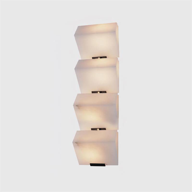 Minimalist Dimmable LED Wall Sconce White Alabaster Finish 12
