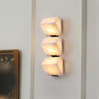 Minimalist Dimmable LED Wall Sconce White Alabaster Finish 2