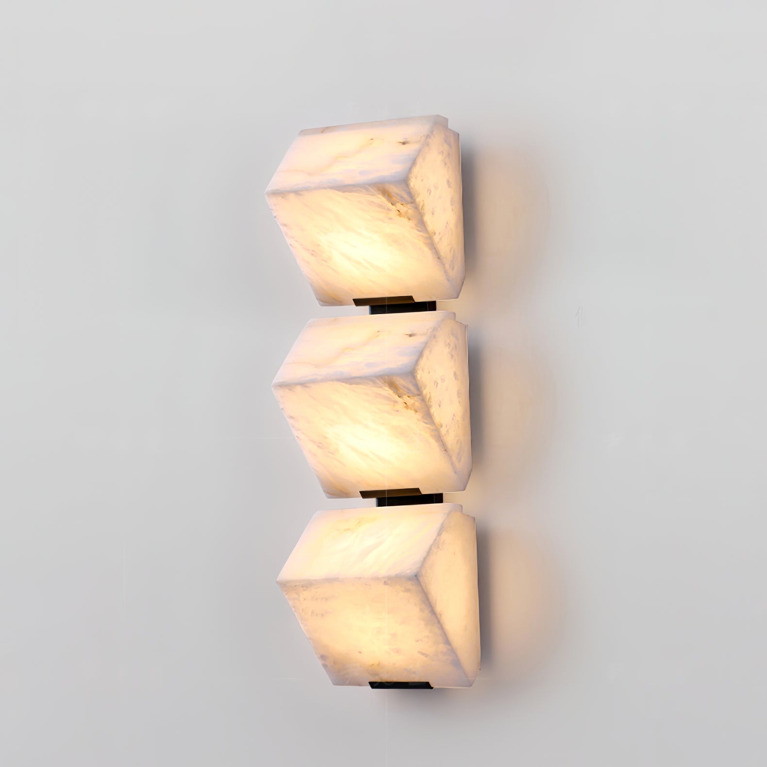 Minimalist Dimmable LED Wall Sconce White Alabaster Finish 6