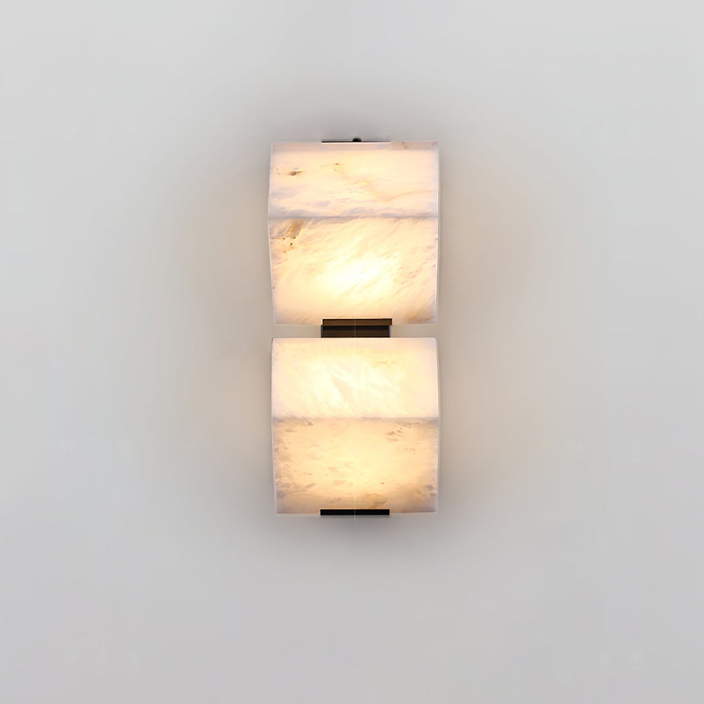 Minimalist Dimmable LED Wall Sconce White Alabaster Finish 7