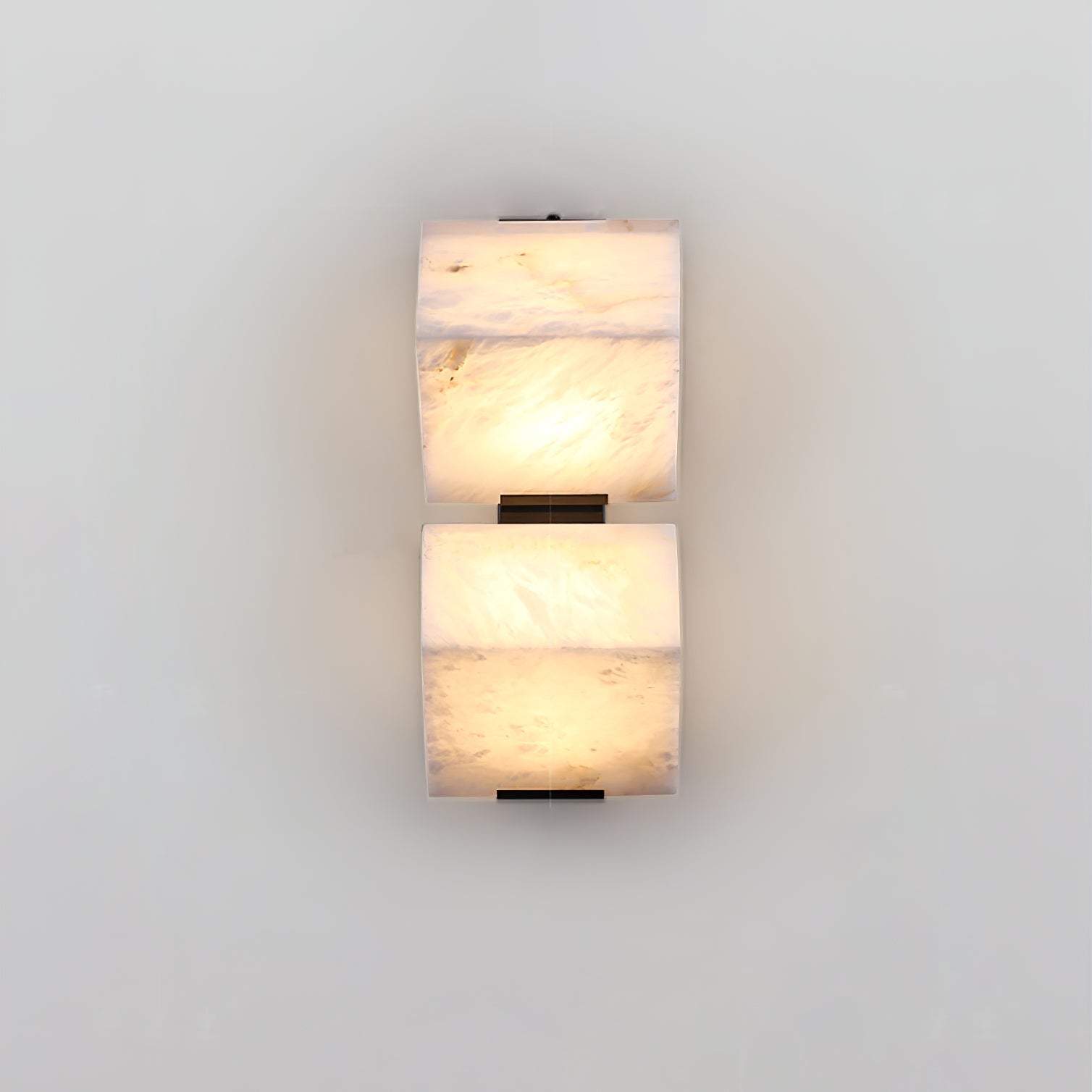 Minimalist Dimmable LED Wall Sconce White Alabaster Finish 7
