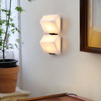 Minimalist Dimmable LED Wall Sconce White Alabaster Finish 8
