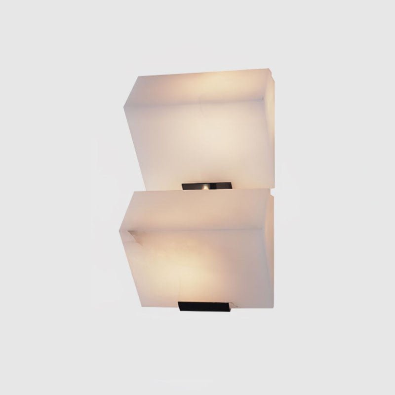 Minimalist Dimmable LED Wall Sconce White Alabaster Finish 9