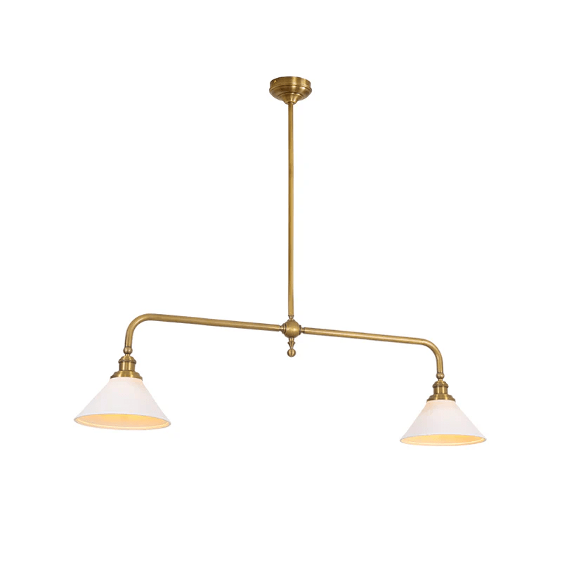 Minimalist Pendant Light Brass Ceramic Height 12