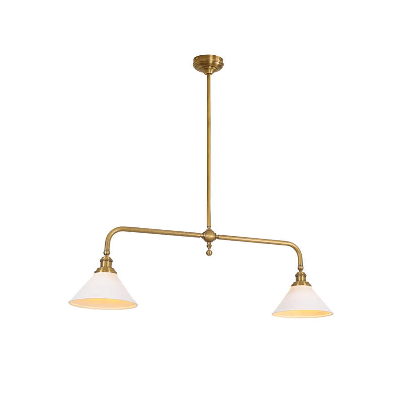 Minimalist Pendant Light Brass Ceramic Height 13