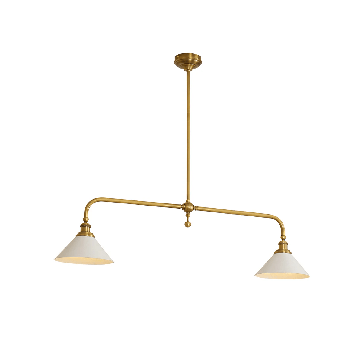 Minimalist Pendant Light Brass Ceramic Height 14