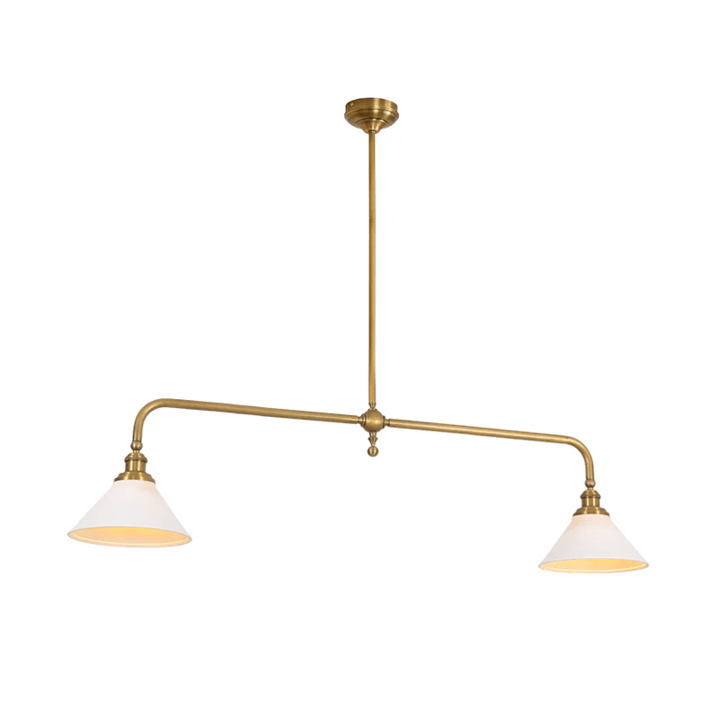 Minimalist Pendant Light Brass Ceramic Height 16