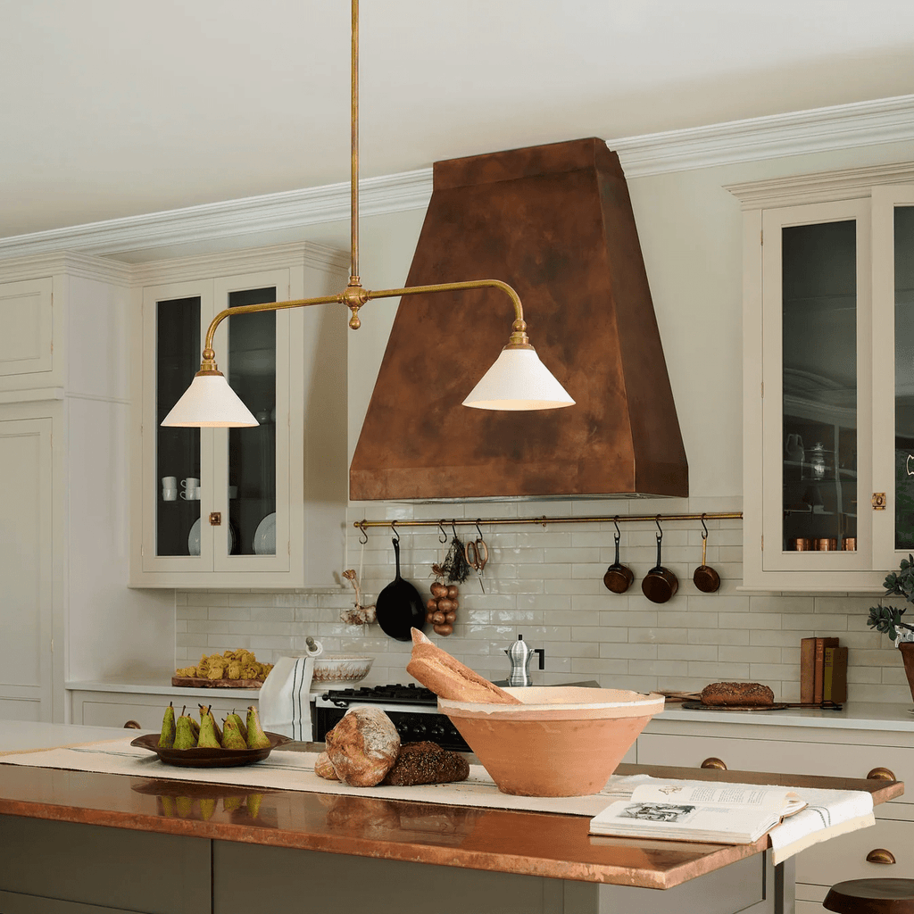 Minimalist Pendant Light Brass Ceramic Height 3