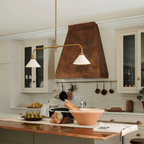Minimalist Pendant Light Brass Ceramic Height 3