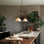 Minimalist Pendant Light Brass Ceramic Height 4