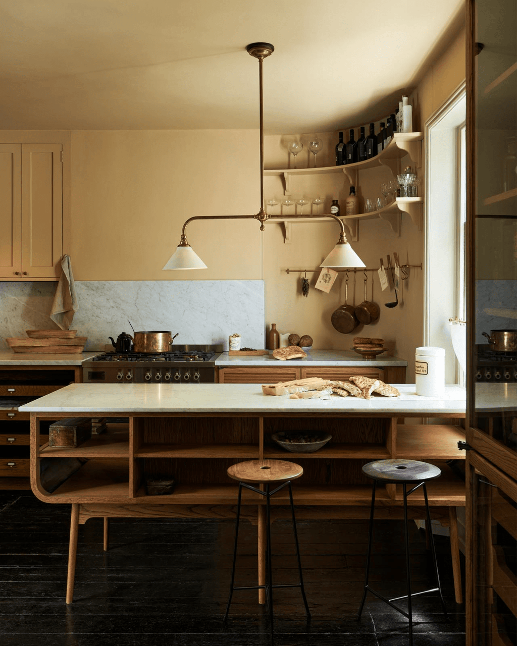 Minimalist Pendant Light Brass Ceramic Height 5