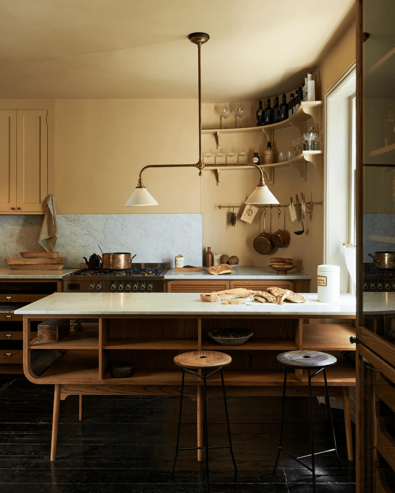 Minimalist Pendant Light Brass Ceramic Height 5