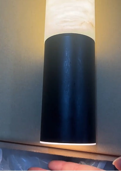 Minimalist Pendant Light Artificial Marble Copper Adjustable Height 6