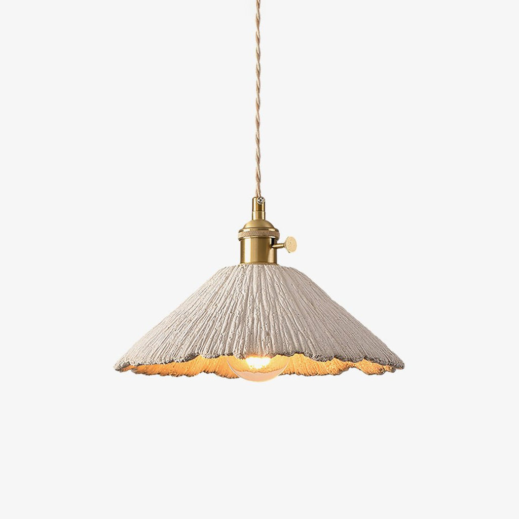 Minimalist Pendant Light Cement Finish Adjustable Height 1