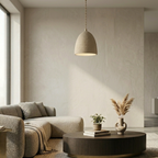 Minimalist Pendant Light Cement Finish Adjustable Height 97