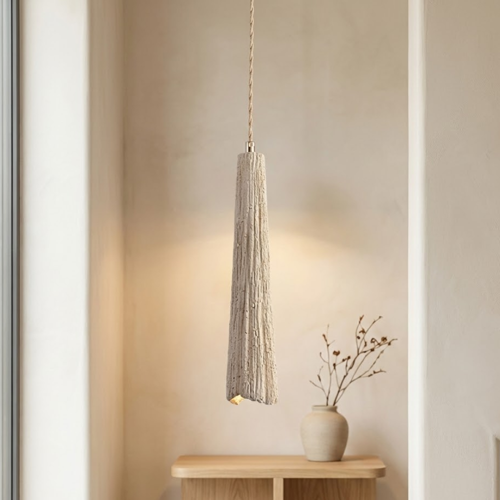 Minimalist Pendant Light Cement Finish Adjustable Height 99