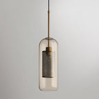 Clear Glass Metal Pendant Light Capsule Shape Adjustable Silver Finish Modern Kitchen Dining Room Home Decor - Stack & Clear 13