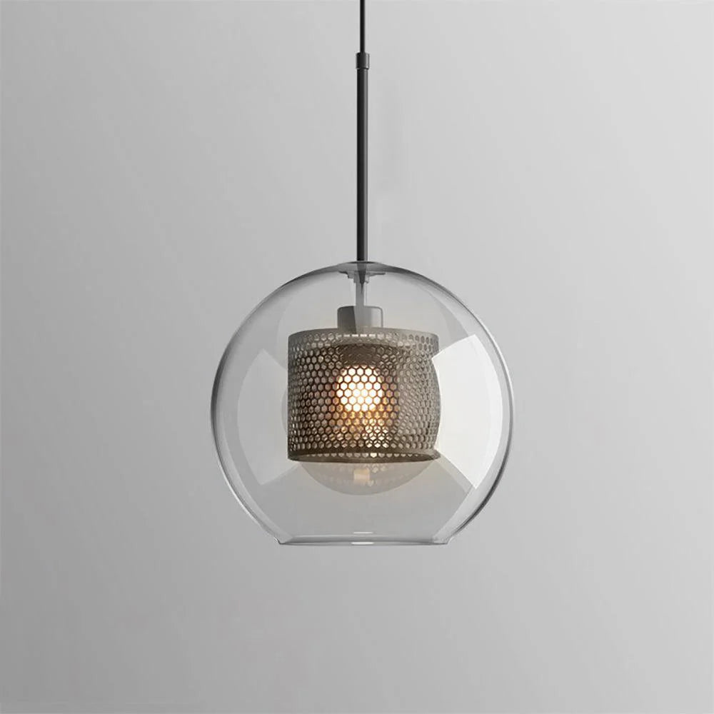 Clear Glass Metal Pendant Light Capsule Shape Adjustable Silver Finish Modern Kitchen Dining Room Home Decor - Stack & Clear 23