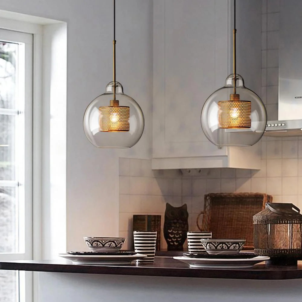 Clear Glass Metal Pendant Light Capsule Shape Adjustable Silver Finish Modern Kitchen Dining Room Home Decor - Stack & Clear 8
