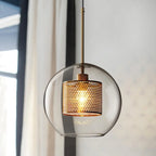 Clear Glass Metal Pendant Light Capsule Shape Adjustable Silver Finish Modern Kitchen Dining Room Home Decor - Stack & Clear 10